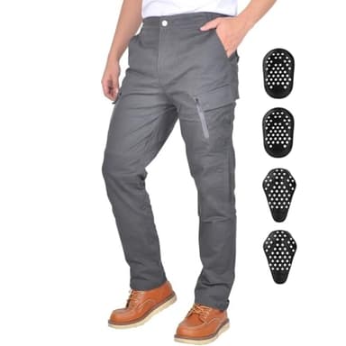 Cytoyxus Uomo Moto Pantaloni Motociclette Casual Pantaloni da Ciclismo Dotato di 4X Cuscinetti protettivi (IT, Misura del girovita & Misura del Cavallo, 30, 31, Grigio)