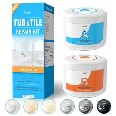 Kit di riparazione per vasca in fibra di vetro (colore abbinato), kit di riparazione per vasca da bagno da 104,9 g con super adesione, rapido da fissare crepe, scheggiature, ammaccature, fori sulla