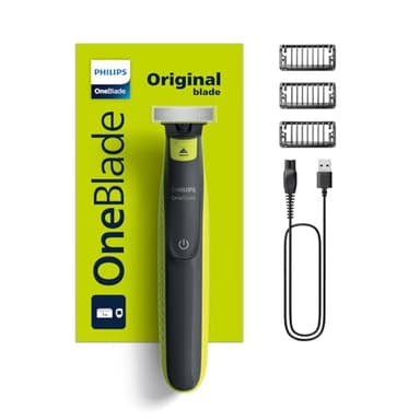 Regolabarba - PHILIPS - Oneblade QP2724/10 - 3 accessori (1 / 3 / 5 mm) inclusi - senza fili ricaricabile - Verde / Nero
