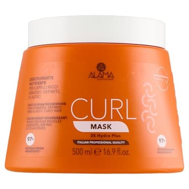 A ALAMA Professional Alama Professional Curl, Maschera per Capelli Ricci e Mossi Idratati, Definiti ed Elastici, con Olio di Oliva ed Eritritolo, Anti Crespo e Idratazione a Lunga Durata, 500 ml