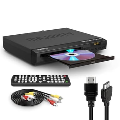 Lettore DVD per TV HDMI | 1080P Lettore DVD per Smart TV | Lettore CD e DVD per TV con USB, CD & MP3 | Lettore DVD HDMI per TV, HDMI, RCA e Telecomando | Majority DVD Player