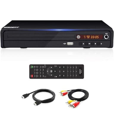WISCENT Lettore DVD compatto per TV, lettore DVD multi-regione, MP3,Mpeg4, lettore DVD/CD per uso domestico, con HDMI/AV/USB/MIC