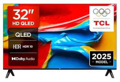 TCL TV 32V4C - 32'' HD Smart QLED Direct LED con Android TV e HDR - Compatibile con Google Cast e Google Home, Design Delgado, 2025 V4C
