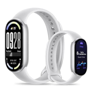 Xiaomi Smart Band 10 (Fitness Tracker), 1.72" AMOLED display, multimateriale, autonomia 21gg, ricarica rapida,150+sport, monitoraggio benessere e sonno, HyperOS 2.0, resistente 5ATM, Compass, Argento