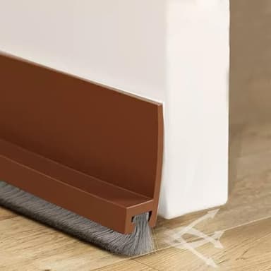 Cotensta 100cm Marrone Paraspifferi per Porte, Guarnizione a Spazzola per Porte, Guarnizione per Porta per Protezione da Suoni, Freddo, Umidità e Insetti in Silicone, (brown)
