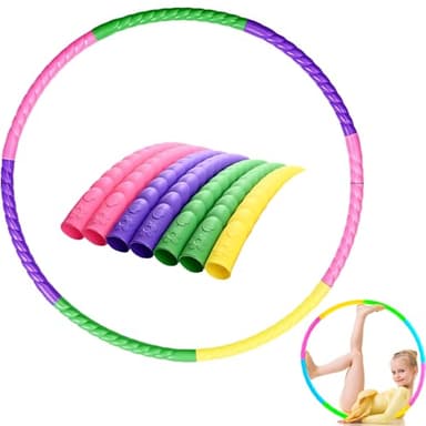 GIUSOBG Hula Hoop 7 Parti Pneumatico Per Bambini in Plastica Rimovibile Hullahub per Bambini, Hula Hoop con Peso, Ginnastica, Giochi di Danza, Bambini E Adulti