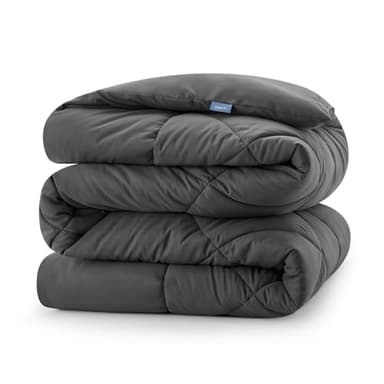 CozyLux Piumino Letto Singolo 135x200 cm per 4 Stagioni, Piumone in Microfibra 300 g/m², Trapunta Invernale 135 x 200, Morbido, Caldo e Traspirante, Lavabile in Lavatrice, 200x135, Grigio