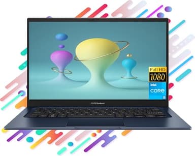 ASUS Computer portatile, display FHD Vivobook da 14", Intel Core i3-1215U, 16 GB RAM 1 TB SSD, webcam, Bluetooth, Wi-Fi 6E, Windows 11 Pro, blu, pronto per studenti universitari e vita lavorativa