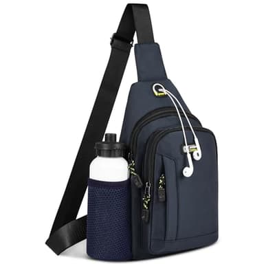 HOTUT Zaino Monospalla,Borsa a Tracolla Impermeabile con Porta USB,Borsa Monospalla Uomo,Piccolo Crossbody Bag per Uomo Donna Casual Trekking Viaggi Lavoro (Blu)
