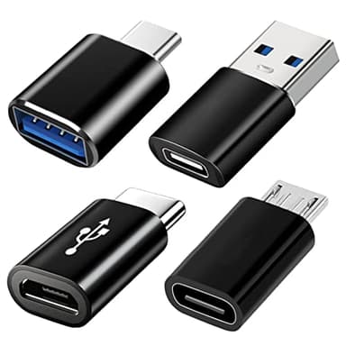 Adattatore USB C (4 Pezzi), Adattatore USB C a USB 3.0 OTG, Adattatore Micro USB a Tipo C Compatibile con MacBook Pro, Samsung Galaxy, Cellulari, PC, in Auto