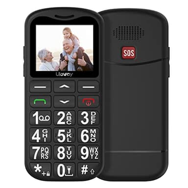 CHAKEYAKE Telefono Cellulare per Persone Anziane, GSM Dual Sim con Tasti Grandi e Facile da Usare | Funzione SOS,Batteria di Grande Capacità | Volume Alto Con Base di Ricarica | Nero