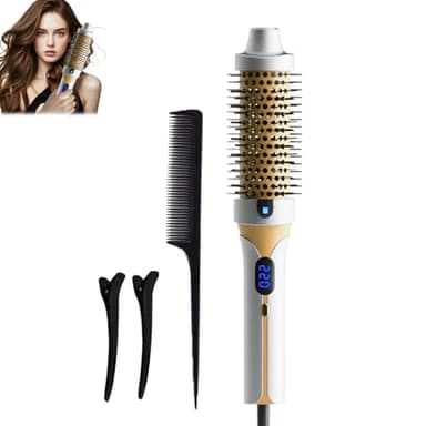 Spazzola Rotante per Capelli,Spazzola Asciugacapelli,Spazzola Termica Arricciante,Spazzola Arricciante Lonica da 38mm Riscaldata per Creare Volume e Ricci Naturali,con Cura Ionica (ORO)