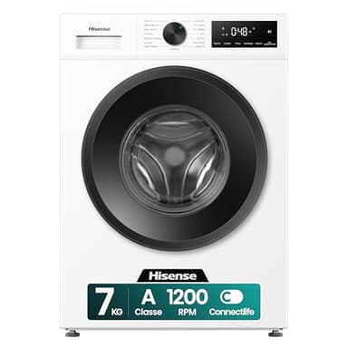 Hisense WF1I7022BWJ NUOVA Lavatrice Slim 7 kg, 1200 rpm, 15 Programmi, Display Touch, Motore Inverter, Programma Rapido 15’, Fine Programmata, AutoMix Dispenser, Classe A