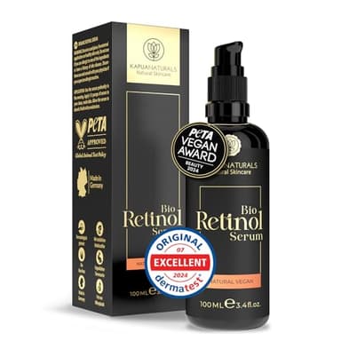 Retinolo Viso BIO • 100 ml • Siero Viso al Retinolo Puro + Acido Ialuronico +Aloe Vera +Vitamina C • Per una pelle luminosa e pura • Cosmetici naturali e sostenibili • Acido retinol • Made in Germany