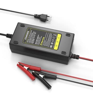 ASUNCELL LiFePO4 - Caricabatteria da auto da 14,6 V/10 A, per batteria al piombo da 6 V e 12 V, fino a 120 Ah e 12,8 V, al litio e fosfato di ferro