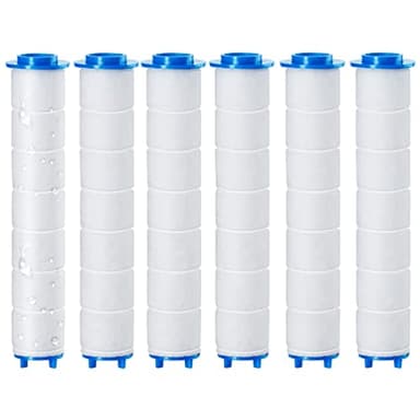 6 Pack 9,5 x 2 cm Doccia Filtro in Cotone PP, Filtro a Cartuccia Portatile Testa del Filtro PP, Sostituibile Cotone Filtro per l'acqua PP Cartuccia Sedimenti,Filtro PP Element Per doccetta staccabile