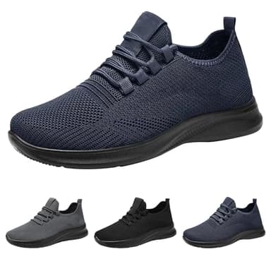 Scarpe da ginnastica nere leggere estive comode comode in rete unica economiche da uomo per primavera e scarpe da ginnastica leggere Fly Woven base in rete elastica traspirante stile casual, Blu, 44