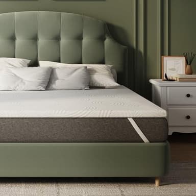 Novilla Materasso Topper 160x190 Altezza 5 cm, Coprimaterasso in Schiuma di Fibra, Topper Matrimoniale Assorbente e Traspirante con 4 Angoli Dotato di Cinghie Elastiche