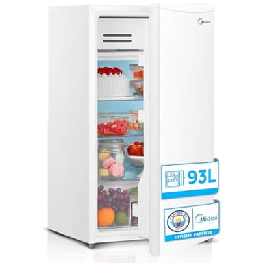 Midea Mini frigorifero compatto da 93 l, per casa e ufficio, frigorifero a basso consumo senza congelatore, mini bar silenzioso per roulotte e campeggio con zona fredda 0°/-3º