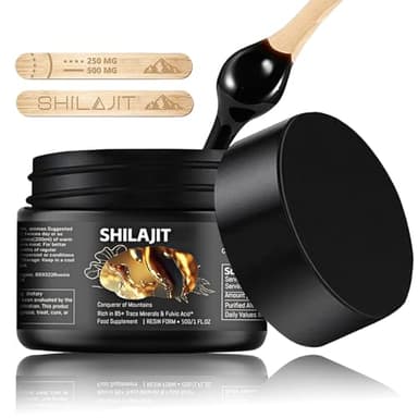 Shilajit Himalaya Bio 50 g – resina naturale Shilajit – Shilajit puro Himalaya – con 85 + minerali e vegano – Premium Shilajit originale Himalaya incluso cucchiaio dosatore