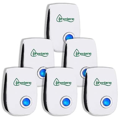 6 Pack Repellente Ultrasuoni,Ultrasuoni per Zanzare Repellente Ultrasuoni Antizanzare Ultrasuoni Dissuasore per Topi, Repellenti a Ultrasuoni per Scarafaggi, Ragni,Mosche (white)