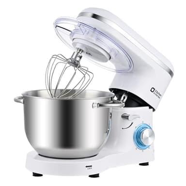 Kitchen in the box Impastatrice Planetaria, 6,2 Litri Impastatrice Professionale 1400W, 6 Velocità con Uncino Impastatore, Mescolatore e Frusta Sbattitrice (Bianco)