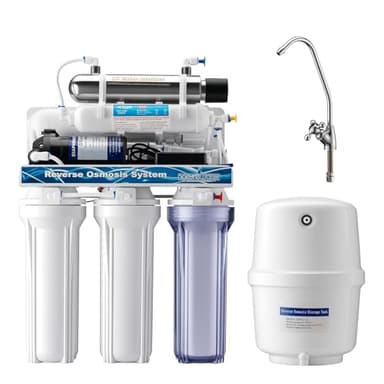 Naturewater Impianto osmosi inversa a 6 stadi 180 l/giorno con chiarificatore UV e pompa di spinta