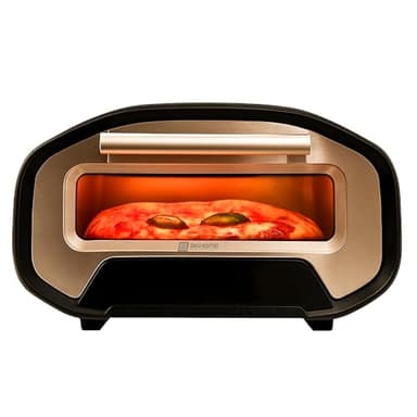BEHOME Forno Pizza Elettrico, 430°C, Cuoce in 2 min, 420 W, Pala e Pietra Refrattaria incluse, cottura uniforme e modalità per pizza napoletana, romana, americana