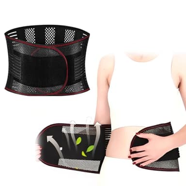 NHQZ Busto Ortopedico Lombare,Fascia Lombare Supporto Schiena,Lombare Supporto con 5 Supporti,Cintura Lombare di Sostegno,Regolabile Della Fascia Schiena per Uomini e Donne (Taglia XL)