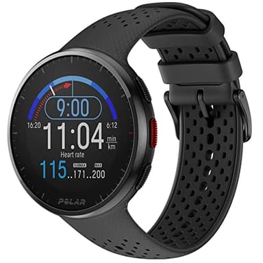 Polar Pacer PRO - Running Watch con GPS - Leggero con Pulsanti Antiscivolo - Programma di Allenamento e Recupero - Cardiofrequenzimetro - Display ad Alto Contrasto, Grigio-Nero, S-L, Pacer Pro