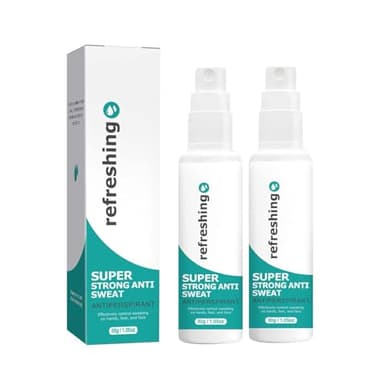 Antitraspirante spray, deodorante anti-sudore per iperidrosi, per mani, piedi e testa, blocca la sudorazione nelle aree problematiche, strato spray invisibile, non si attacca o residui di bianco (2)