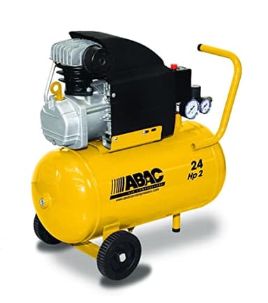 ABAC Compressore d'Aria POLE POSITION B20 BASELINE, Compressore Aria 24 Litri, Doppio Manometro, Pressione Massima 8 Bar, Lubrificato ad olio, Ruote per Trasporto, Potenza 2 CV