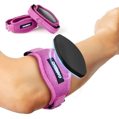 CAMBIVO 2 Pezzi Tutore Epicondilite Gomito Regolabile, Gomitiera per Epicondilite, Fascia Epicondilite con Cuscinetto in EVA per Gomito del Tennista, Alleviare la Tendinite e Artrite, Fitness