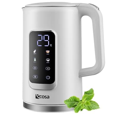 Bollitore in acciaio inox con regolazione della temperatura (40 °C a 100 °C), 1,7 litri, 2200 Watt, 100% senza BPA, funzione di mantenimento del calore, display a LED con selezione della temperatura