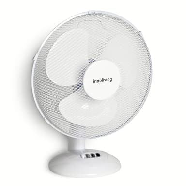 Innoliving Ventilatore da Tavolo 40CM INN-502 con 3 Velocità, Inclinabile, Oscillazione Automatica, Griglia di Sicurezza, Potente 45W, Silenzioso ed Efficiente per Casa e Ufficio