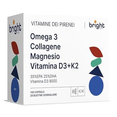 Omega-3, Magnesio, Collagene Marino, Vitamine D3 K2 8000 UI – Articolazioni, Muscoli & Immunità – Pelle Luminosa, Ossa Forti & Benessere
