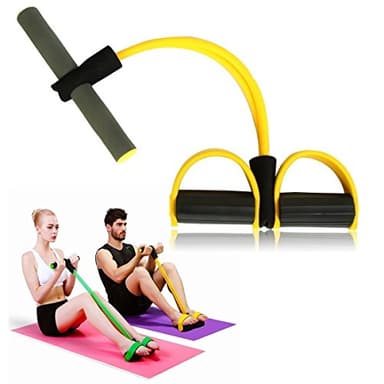 Itian Piede Rally di plastica Gamba Ginnico Busto Expander Slim Legs Attrezzature, Fasce di resitenza Attrezzo per Addominali Yoga Fitness Palestra di Formazione (Giallo)