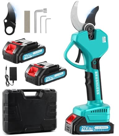 Forbici Potatura a Batteria，50 mm professionali Forbici Potatura, Pacco Batteria da 4000 mAh, Schermo LCD,1000 W Brushless Potente Motore, Perfette per Giardini, Frutteti, Fattorie