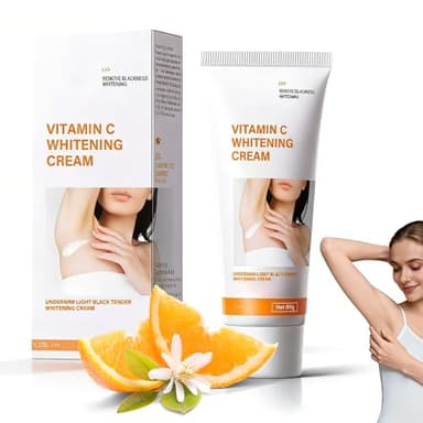 Crema Schiarente Corpo e Intima, Crema Sbiancante Corpo 60 g con Niacinamide, Vitamina C ed E, Efficace per Zone Sensibili e Private,per Ascelle, Ginocchia, Gomiti e Cosce Interne