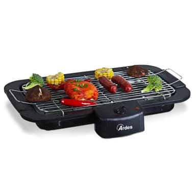 Ardes AR1B01 Barbecue Senza Fumo Elettrico Portatile Regolazione Temperatura 2200 W, Nero