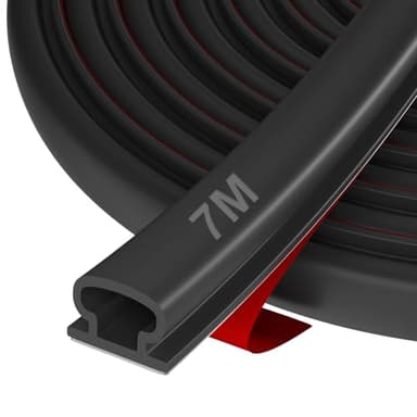 Hzetuu Guarnizione Adesiva per Finestre e Porte - Isolamento Termico e Acustico, Anti-Spifferi, Facile Applicazione, Resistente agli Agenti Atmosferici, Ideale per Casa e Ufficio, 7m, nero