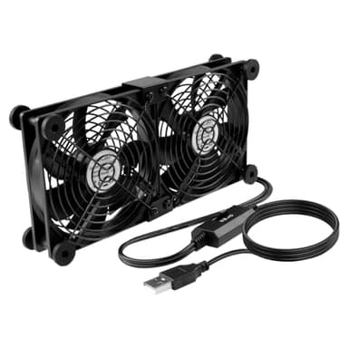 ELZO USB Ventole PC 2 in 1 Ventola 120 mm, Portatile Ventilatore per Computer con 3 velocità Regolabili,Ventola di Raffreddamento Elettronica per Laptop/TV Box/Armadio AV/PS4/Router