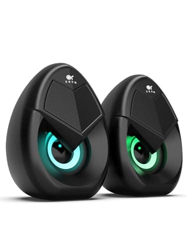OR O R O W Altoparlanti PC rgb, 2.0 Altoparlante stereo 10W Casse per pc,casse pc gaming, ingresso AUX da 3.5 mm, Alimentazione USB per Computer, Portatile, Tablet,Monitor (S208)