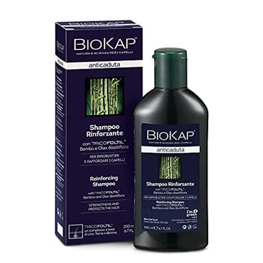 Biokap Shampoo Anticaduta Rinforzante, per Irrobustire e Rinforzare i Capelli, Dermopurificante, 200 ml