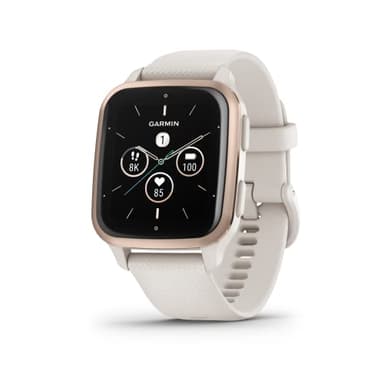 Garmin Venu Sq 2 Smartwatch, Display 1,4" AMOLED, GPS, Cardio, SpO2, 25+ App Sport & Fitness, Workout, Garmin Coach, Garmin Pay, Autonomia fino a 11 giorni (Cream Gold & White) (Ricondizionato)