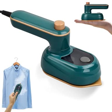 Idota Ferro da stiro a vapore, mini ferro da stiro pieghevole, da viaggio, mini leggero, ferro da stiro a vapore, riscaldamento rapido, stiratura a secco e a umido, ferro da stiro da viaggio (verde)