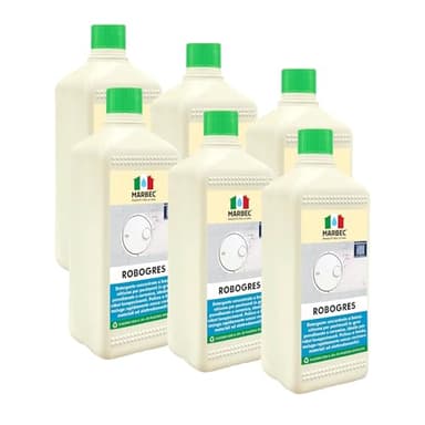 MARBEC ROBOGRES 1LTx6PZ Robogres Detersivo concentrato a bassa schiumosità per la pulizia dei pavimenti gres porcellanato con robot lavapavimenti.