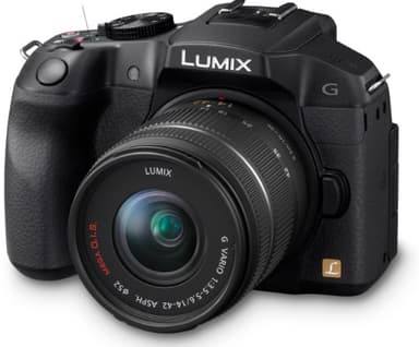 Panasonic DMC-G6KEG-K Fotocamera Digitale Mirrorless, 16 MP MOS, FHD, LCD 3", Mirino OLED, Obiettivo 14-42mm, Nero