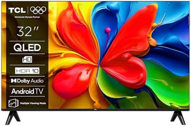 TCL TV 32V4C - 32" HD Smart QLED Direct LED con Android TV e HDR - Compatibile con Google Cast e Google Home, Design Delgado