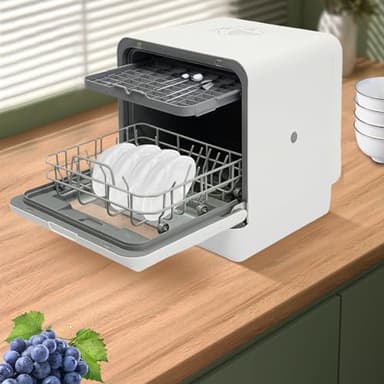 Xigner 6L Lavastoviglie da tavolo Mini lavastoviglie 1100W, piccola lavastoviglie 72°C igiene ad alta temperatura, 4 programmi, lavastoviglie da tavolo per appartamenti, campeggio, camper, colore